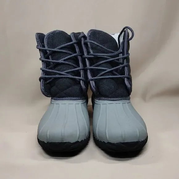 Sociology Gray Black Winter Outdoor Faux Fur Lined Rubber Weather Boots - Picture 2 of 8